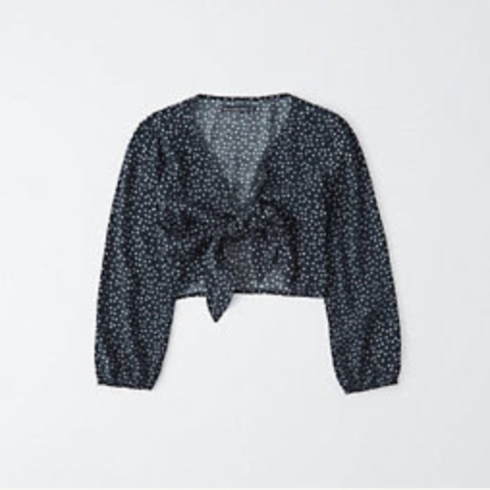 Abercrombie & Fitch Long-Sleeve Tie-Front Top